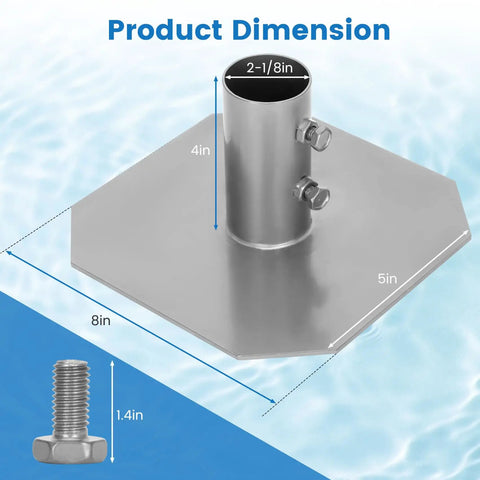 Heavy Duty Dock Base Plates 4 Pack For Floating Docks Stationary Foot Plates For Posts Pipes And Legs Metal Construction