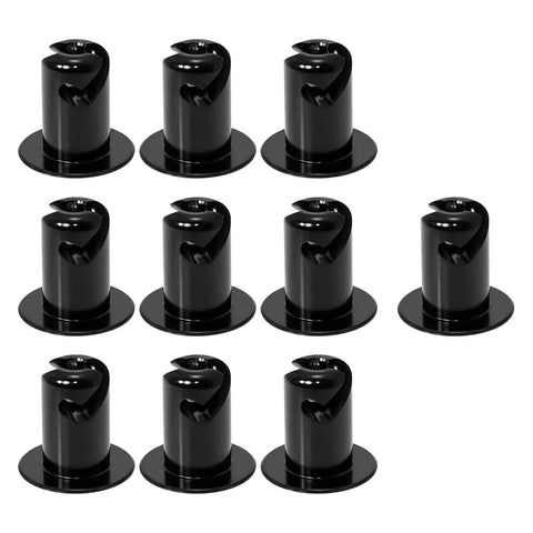 Aluminum Button Quarter Turn Dzus Fasteners Set Black 10 Pack With Seven Sixteenths Inch Stem And Oval Head.500 Grip Heavy Duty Sheet Metal And Door Panel Fastening Kit