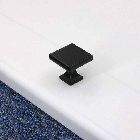 Black Square Cabinet Knobs 20 Pack 1.1 Inch Zinc Alloy Dresser And Kitchen Cabinet Hardware Heavy Duty Durable Flat Black Finish