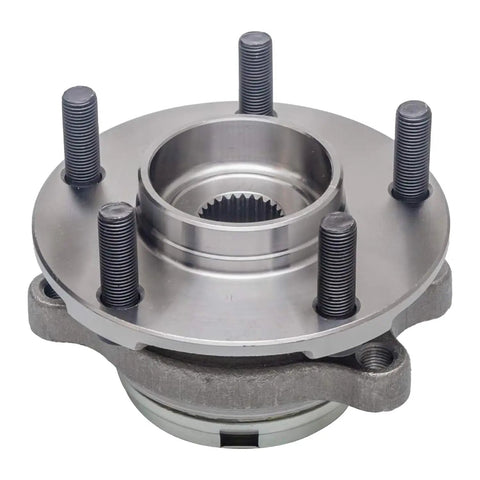 Rear Wheel Bearing Hub Assembly For Chevy Equinox 2018 To 2024 And GMC Terrain 2018 To 2024 And Cadillac CT4 2020 To 2024 And Buick Regal TourX 2020 Regal Sportback 2020 5 Lug 4WD Compatible Plug And Play showcasing 5 bolts and triangular flange
