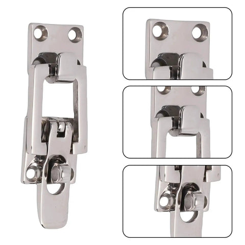 316 stainless steel anti-rattle latch with padlock hole for marine hatch (front view)