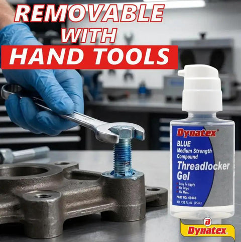 Blue Gel Thread Locker Medium Strength For Metal Fasteners 1.20 Oz Bottle Easy Disassembly With Hand Tools Locks Threads