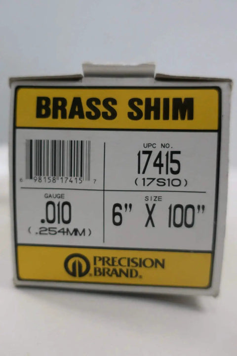 Box of Brass Shim Stock Roll 6 Inch By 100 Inch 0.010 Inch Gauge Model 17415 for DIY Metalworking and Machinist Shimming