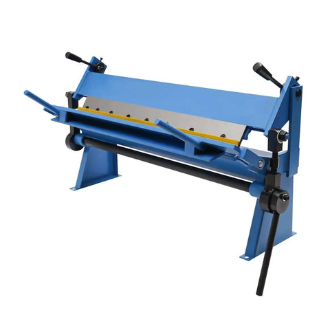 24 Inch Pan And Box Brake Sheet Metal Bender With 0 To 135 Degree Range, removable adjustable fingers, side view