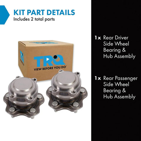 Rear Driver Side And Rear Passenger Side Wheel Bearing And Hub Assembly Set For 2019 Through 2023 Nissan Altima Front Wheel Drive Plug And Play Easy Install Two Piece Kit DIY Friendly
