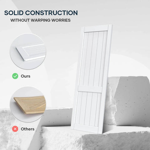 White Barn Door 30x84 Inches With 5.5 Ft Sliding Door Hardware Track Kit Included, shown on solid stone surface