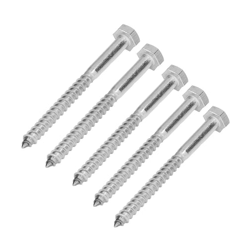 Half Thread Hex Lag Screw M8x130mm Self Tapping Wood Bolt For Carpentry Stainless Steel A2-70 Rust Resistant High Hardness