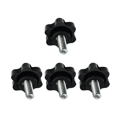 Front view of Must Have Eight Piece M6 Bolt Knob Kit For Logitech G25 G27 G29 G920 G923 Steering Wheel with durable build.