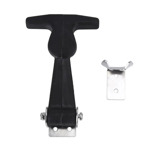 Heavy Duty 4.7 Inch Rubber Flexible T Handle Draw Latches Stainless Brackets front view with SUS304 bracket
