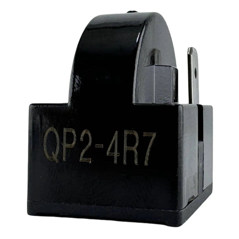 Front view of 4.7 Ohm 1 Pin PTC Start Relay with Refrigerator Overload Protector for Whirlpool Frigidaire Kenmore.