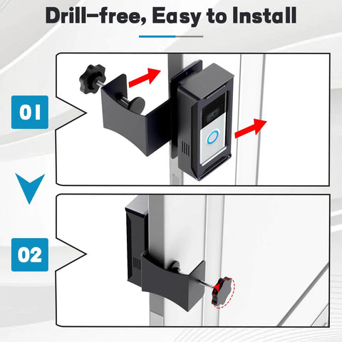 Adjustable Anti Theft Video Doorbell Mount Bracket For Ring And Blink Flexible Angle Holder installation close-up