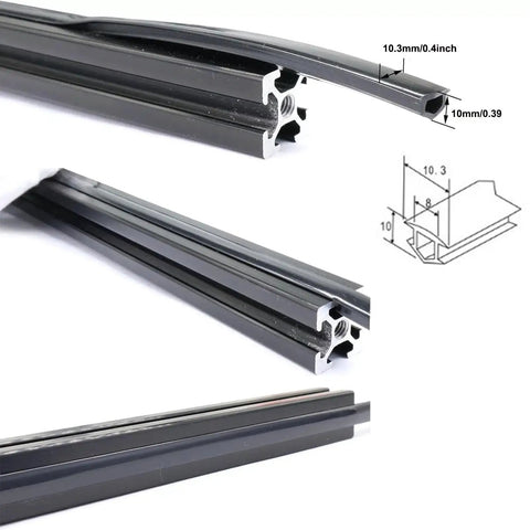 Dust Protection Soft Cover Seal Strip For 3030 And 4040 Series 8mm Slot Aluminum Profile Extrusion Black 10M close-up view