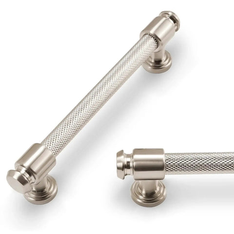 10 Pack 5 Inch 128mm Knurled Brushed Satin Nickel Kitchen Cabinet Handles Drawer Pulls For Cabinets Cupboards And Dressers