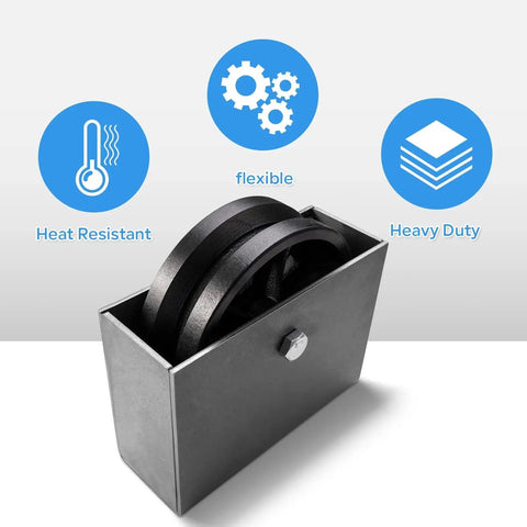 Heavy Duty V Groove Wheel With Box 6 By 2 Cast Iron Gate Track Wheel Beefy 1000 Lb Capacity For V Track Rail shown with features.