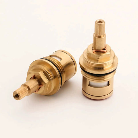 Faucet Cartridge Replacement Ceramic Disc Valve For Three Quarter Inch Taps Brass Body 20 Spline Quarter Turn Red And Blue Indicator