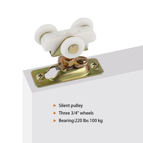 Two Pack Three Quarters Inch Sliding Pocket Door Rollers Assembly With Top Hanger And Four Screws Included Replacement Part Kit