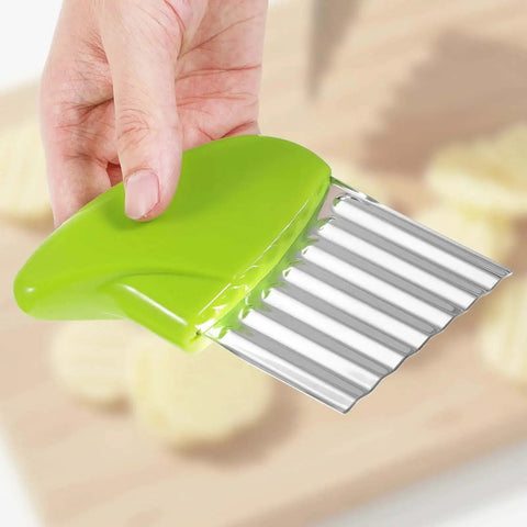 Two Pack Crinkle Cutter Set For Potatoes And Vegetables Stainless Steel Waffle Fry Cutters For Making Waffle Fries Carrot Chips And More