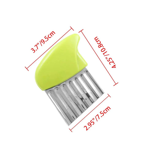 Five Piece Waffle Fry Cutter Crinkle Knife Set For Veggies And Potatoes Stainless Steel Wavy Chopper With Ergonomic Handle