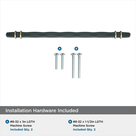 Contemporary Cabinet Pull In Black Bronze And Golden Champagne Finish With Twelve And One Half Inch Overall Length And Ten And One Sixteenth Inch Center To Center Mounting Holes London Style Drawer Pull For Cabinets And Furniture And Doors One Pack with installation screws