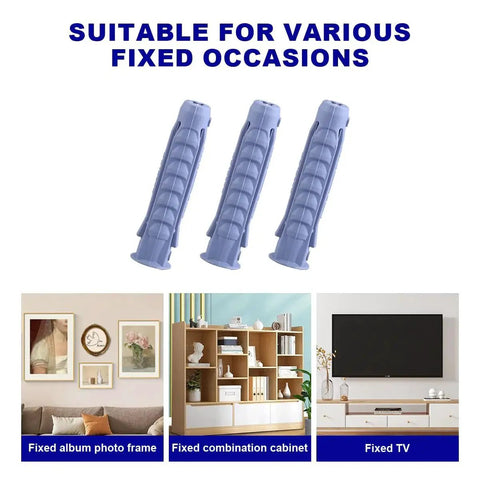 Concrete Wall Anchors For TV Mounts For Concrete Or Brick Walls, Durable Plastic 10x50mm Anchors, Grey Drywall Anchors in 8-Piece Pack