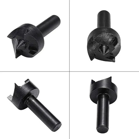 Front and side views of Wood Lathe Turning Spur Cup Center Thimble Drill Bit Live Center for Mini Lathe Machines, durable steel.