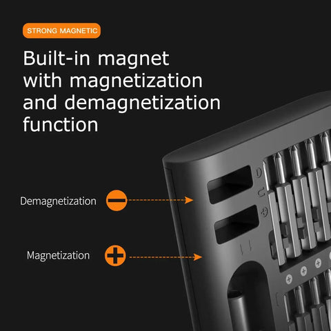 Close-up of 51 In 1 Mini Precision Screwdriver Set Portable Magnetic Go-To Repair Kit showing magnetization function
