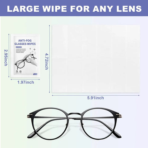 Dimensions of Anti Fog Wipes For Glasses Large Premoistened Wipes Individually Wrapped with glasses