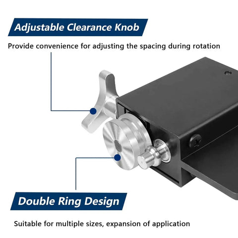 Adjustable clearance knob and double ring design of heavy duty bead roller, features for tube pipe and hose, fits 5 eighth inch tubing.