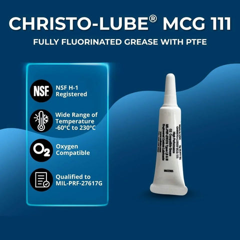 Christo-Lube MCG 111 5g tube, white, fluorinated PFPE/PTFE grease for oxygen-safe scuba regulators and O-rings