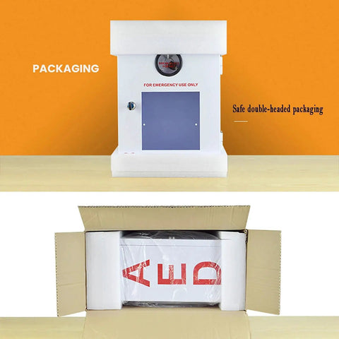 AED Defibrillator Cabinet With Key And Alarm For Offices Nursing Homes And Public Places packaging in a box
