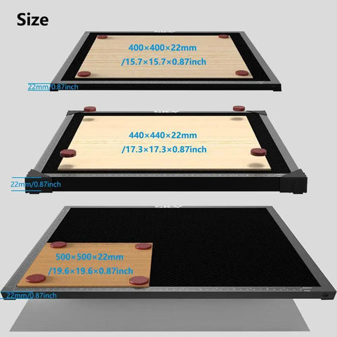Heat Resistant Black Oxide Coated Honeycomb Laser Bed 400x400mm Open Structure Steel Panel for Most Laser Engravers sizes