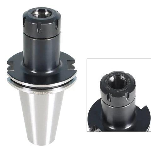 Two Pack CAT50 ER32 100 Collet Chuck And 4 Inch Extension Tool Holder Set for CNC engraving and milling lathe, close-up view