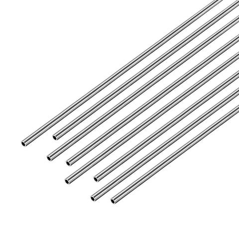 uxcell 304 stainless steel round tubing, 2mm OD, 0.3mm wall, 250mm length, seamless, 8 pcs