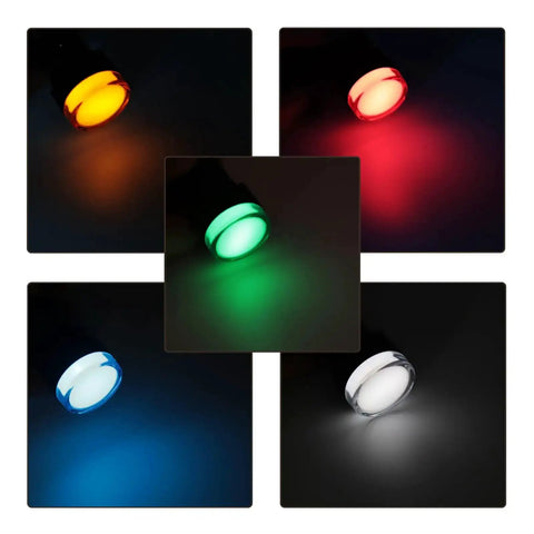 LED Indicator Light ACDC 24V 20mA Flush Panel Mount Multi Color Red Green Blue Yellow White 10 Pcs Fits 22mm Hole Display