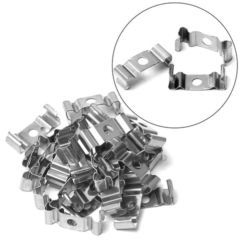 30 Pcs 0.96 Inch Length T5 Clip Brackets Hangers For LED Light Tubes Stainless Steel Ceiling Mount Clips 0.16 Inch Bore 0.31 Inch Height