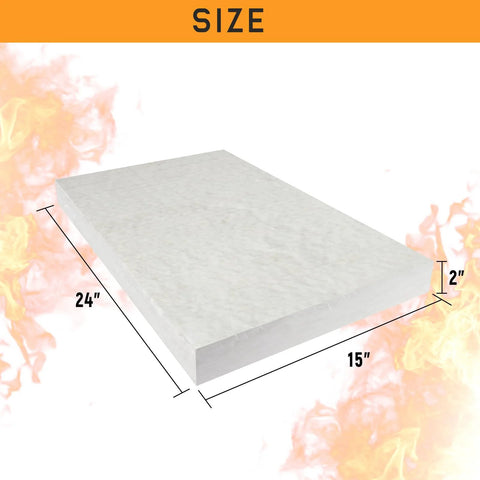 BACLAUGH Kaowool ceramic fiber insulation blanket, angled view, 2 in thick, 15 x 24 in, 2400F fireproof