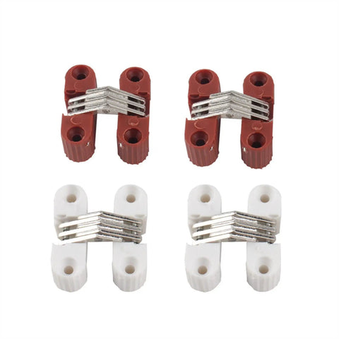 Hidden Hinges 4 Pack 33x11mm White Plastic Invisible Barrel Cross Hinge For Doors Windows Cabinets And Furniture