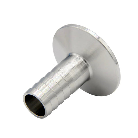 Sanitary fitting: 1.5 in tri-clamp to 3/4 in hose barb, 304 stainless steel, pack of 2