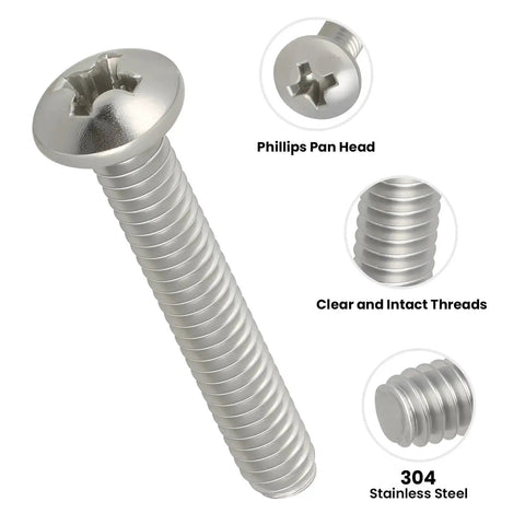 120Pcs 8-32 Phillips Pan Head Screws Set In 304 Stainless Steel Pro Grade Go-To Handy Kit For Home Fixes Household Repairs Electrical Wall Plate Switch Installations And Diy Projects.