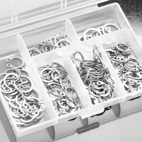 Stainless Steel C Clip Circlip External Retaining Rings Set 9mm To 14mm With Box 120 Piece Assortment For Mechanical Assemblies