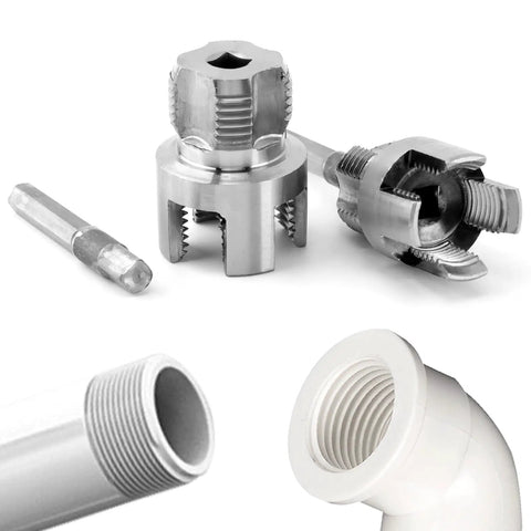 2 Pack Pipe Threading Tool For Internal And External Threads Dual End One Half Inch And Three Quarter Inch NPT Dies For PPR PVC MPP Pipes