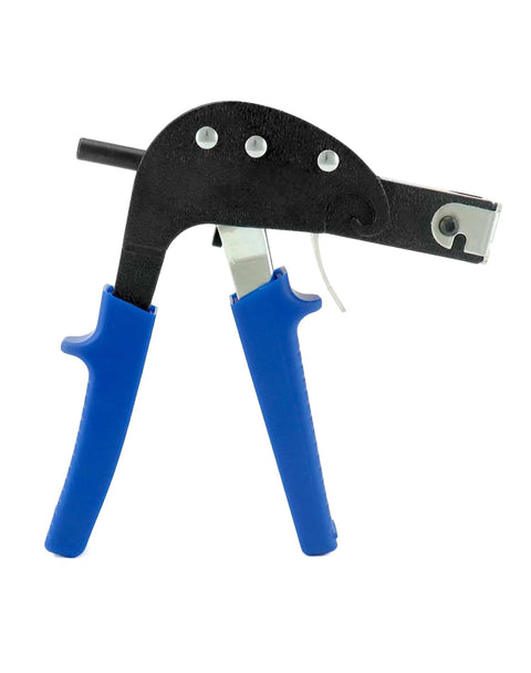 Hollow Wall Anchor Setting Tool With Non Slip Rubber Grip And Safety Slip Guard Durable Metal Construction For Precise Cavity Wall Fixings Installation Across Pro And DIY Projects For Home And Workshop Use in front view, showing blue handles.