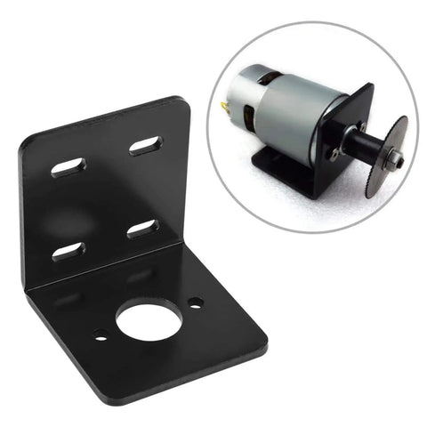 Beefy Heavy Duty 12V And 24V DC Motor Mounting Bracket L Shape Holder for Micro 775 Motors with precise mounting holes, side view