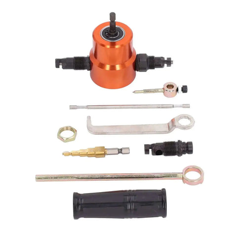 360 Degree Double Head Metal Cutter Attachment For Sheet Cutting And Drilling Electric Nibbler parts layout
