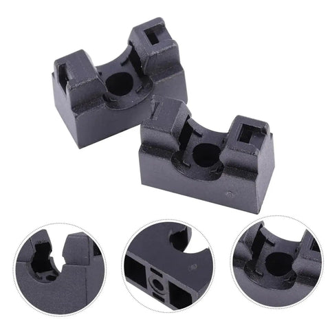 Deep Cradle Hose Holder Kit For Aquarium Tubing 10 Pieces Pipe Brackets Mount, shown in black plastic, close-up view of design features.