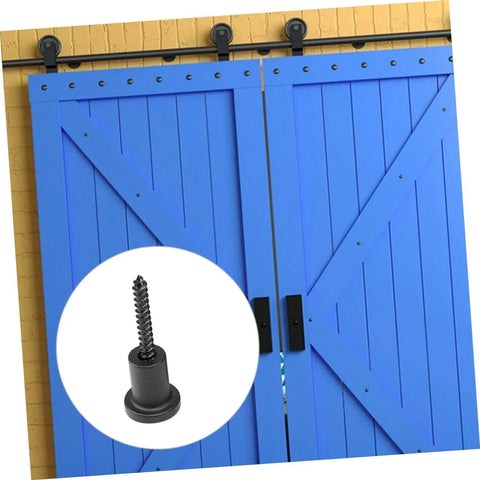 Sliding Barn Door Track Spacers Kit With Breezy Install Aesthetic Wall Mount Hardware For Home Doors shown with screw detail