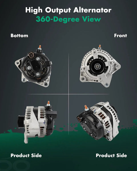 Heavy Duty 250 Amp 12V Clockwise Alternator For Toyota Tundra 4.7L 2004 2009 6 groove OEM Replacement 360-degree view