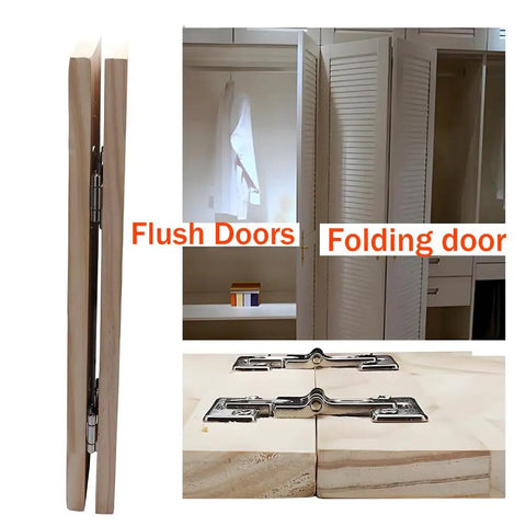 Two Piece 180 Degree Folding Hidden Door Hinge For Cabinets And Cabinet Linkage Durable Zinc Alloy Construction With Nickel Plating