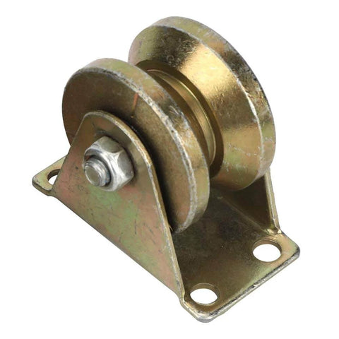 Front view of Two Pack V Type Sliding Gate Roller For Industrial Machines And Heavy Duty Sliding Doors With V Wheel Track And V Shaped Bracket Made From Quality Steel For Quiet Smooth Operation And Long Lasting Durability.