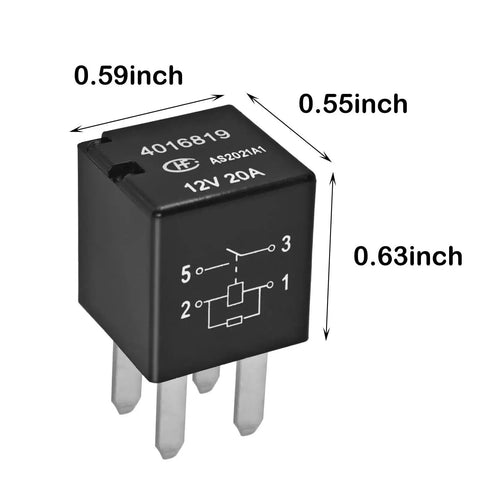 Ultra Micro ISO Automotive Relay Pack Of 4 12V DC 20A 4 Pin General Purpose Relay dimensions for ATVs and UTVs